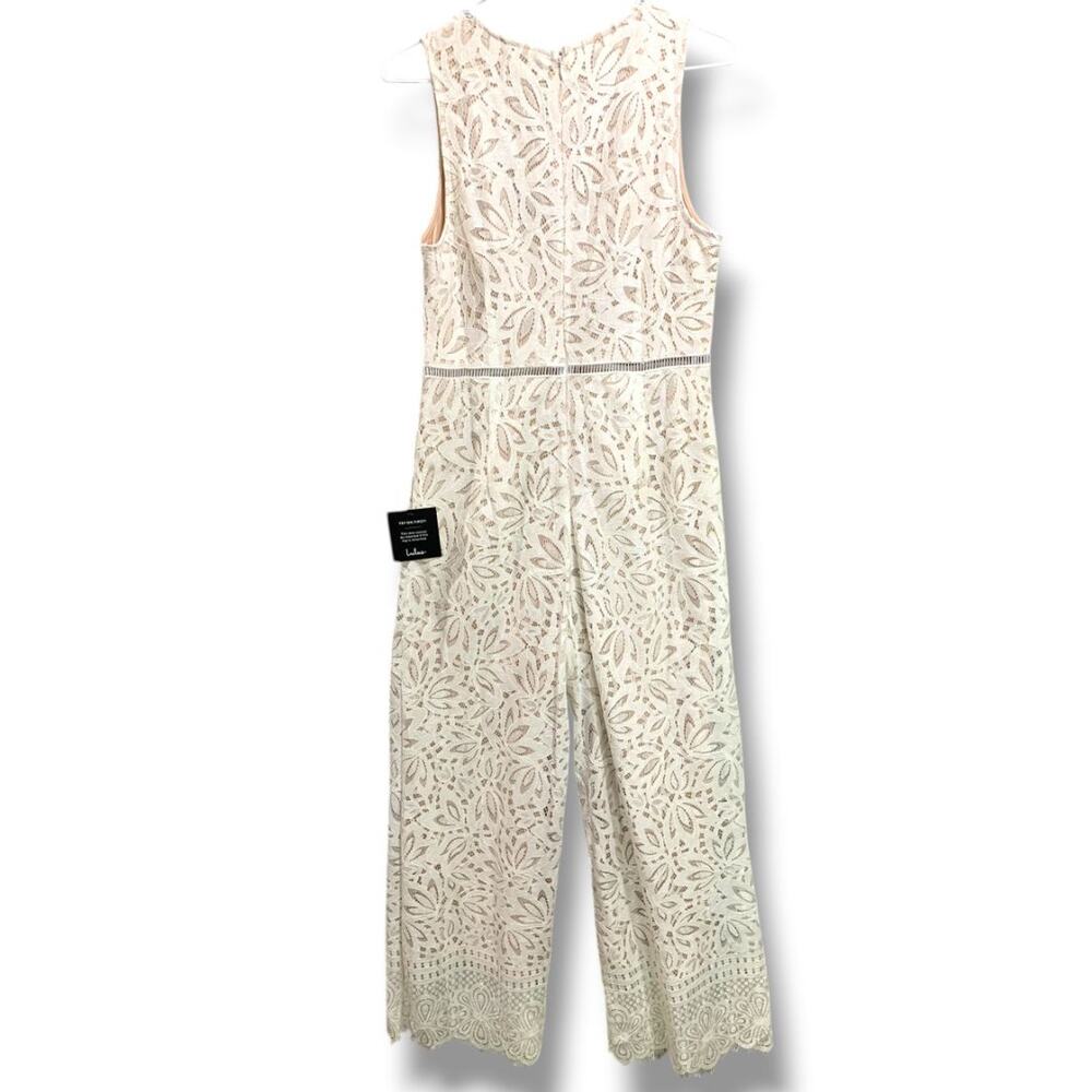 Medium Lulus New Ivory Lace Jumpsuit Sleeveless Womens - Picture 7 of 14